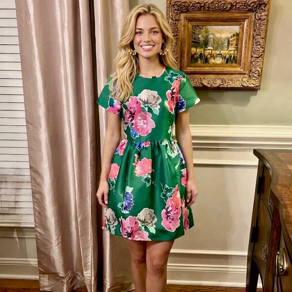 Euc Kate Spade Stelli In Full Bloom Floral Fit & Flare Dress Size 4 Worn Once